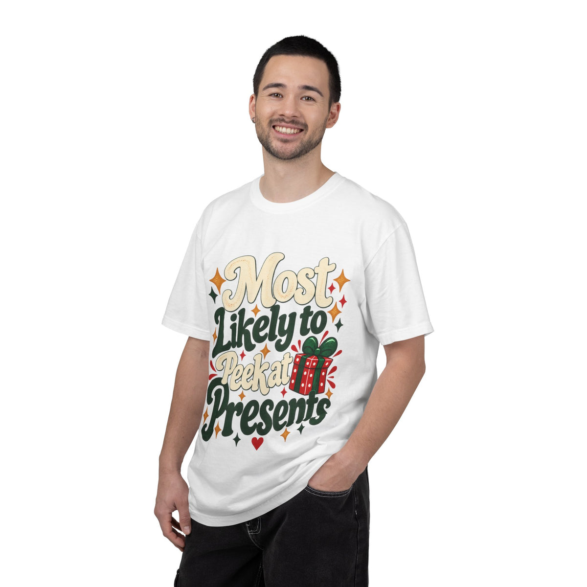 Most Likely to Peek at Presents Christmas T-Shirt | Merry Little Chaos Collection