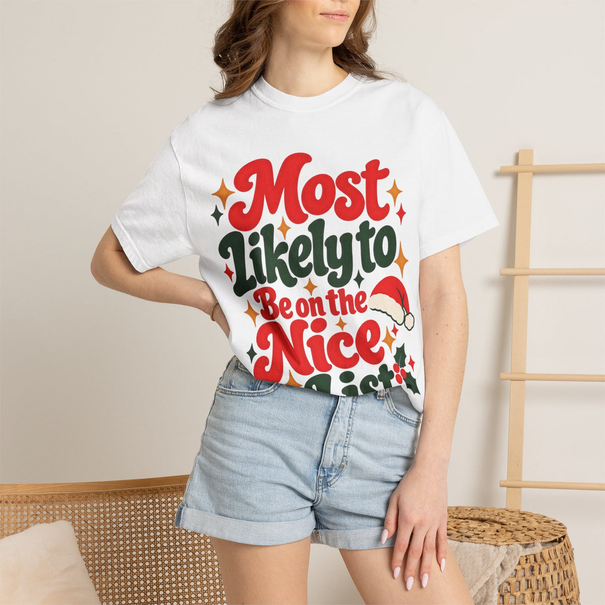Most Likely to Be on the Nice List Christmas T-Shirt | Merry Little Chaos
